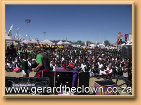 performing at a festival in Standerton